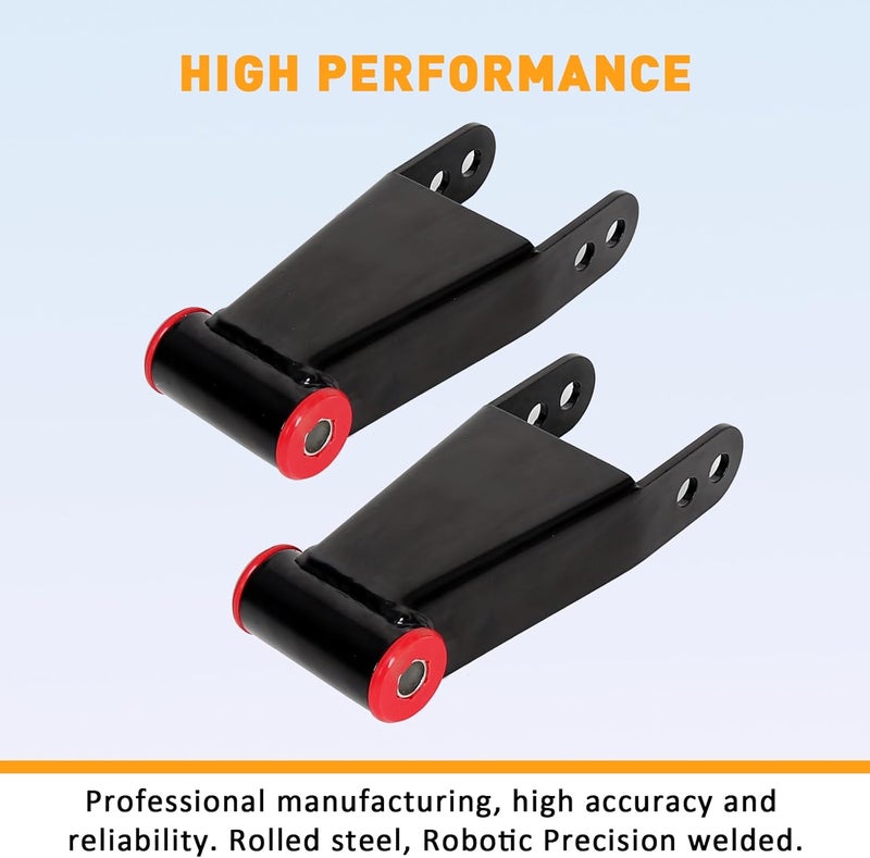 ECOTRIC 2"-3" Lowering Drop Shackles Rear Compatible With 2004-2014 Ford F150 F-150 Rear leveling shackles Adjustable 2" to 3" Leveling kit 2wd Black - Image 5